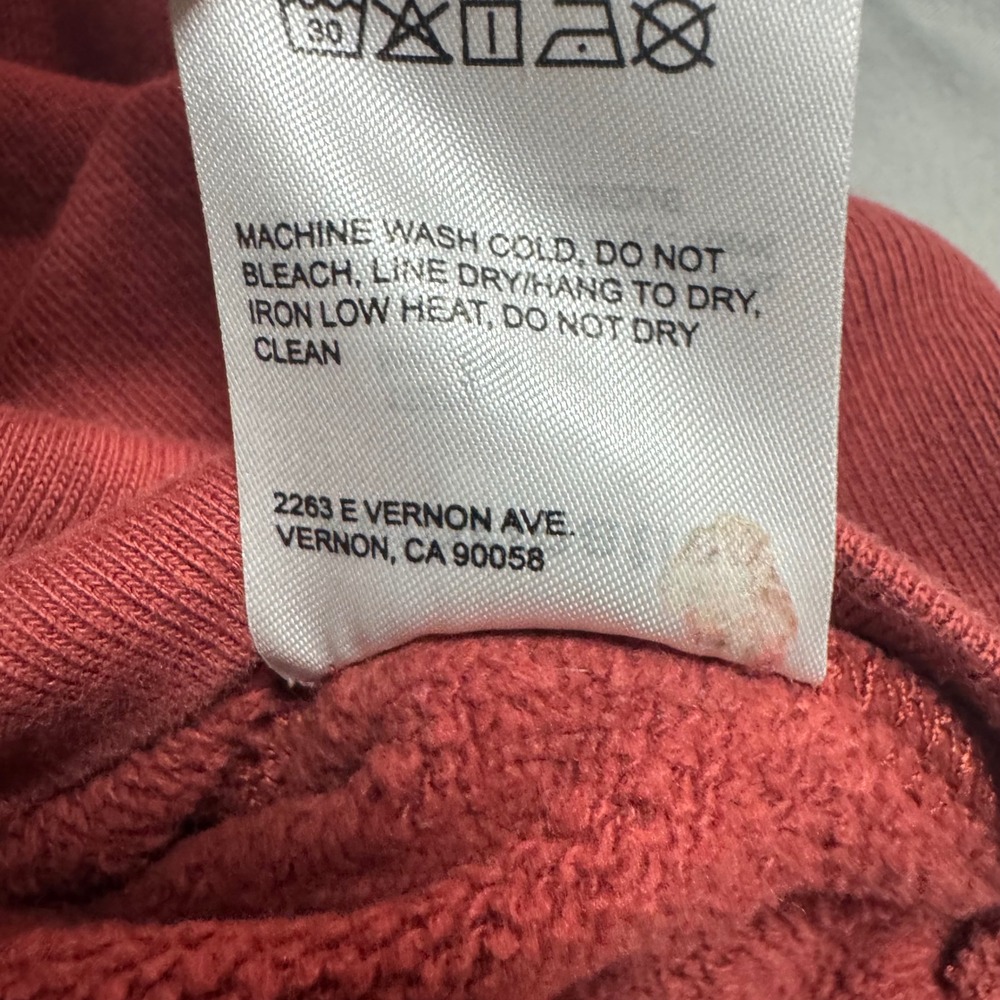 Reformation Jeans 100% Organic Cotton Raglan Sweatshirt Red M Tomato Girl Cozy - Picture 7 of 9